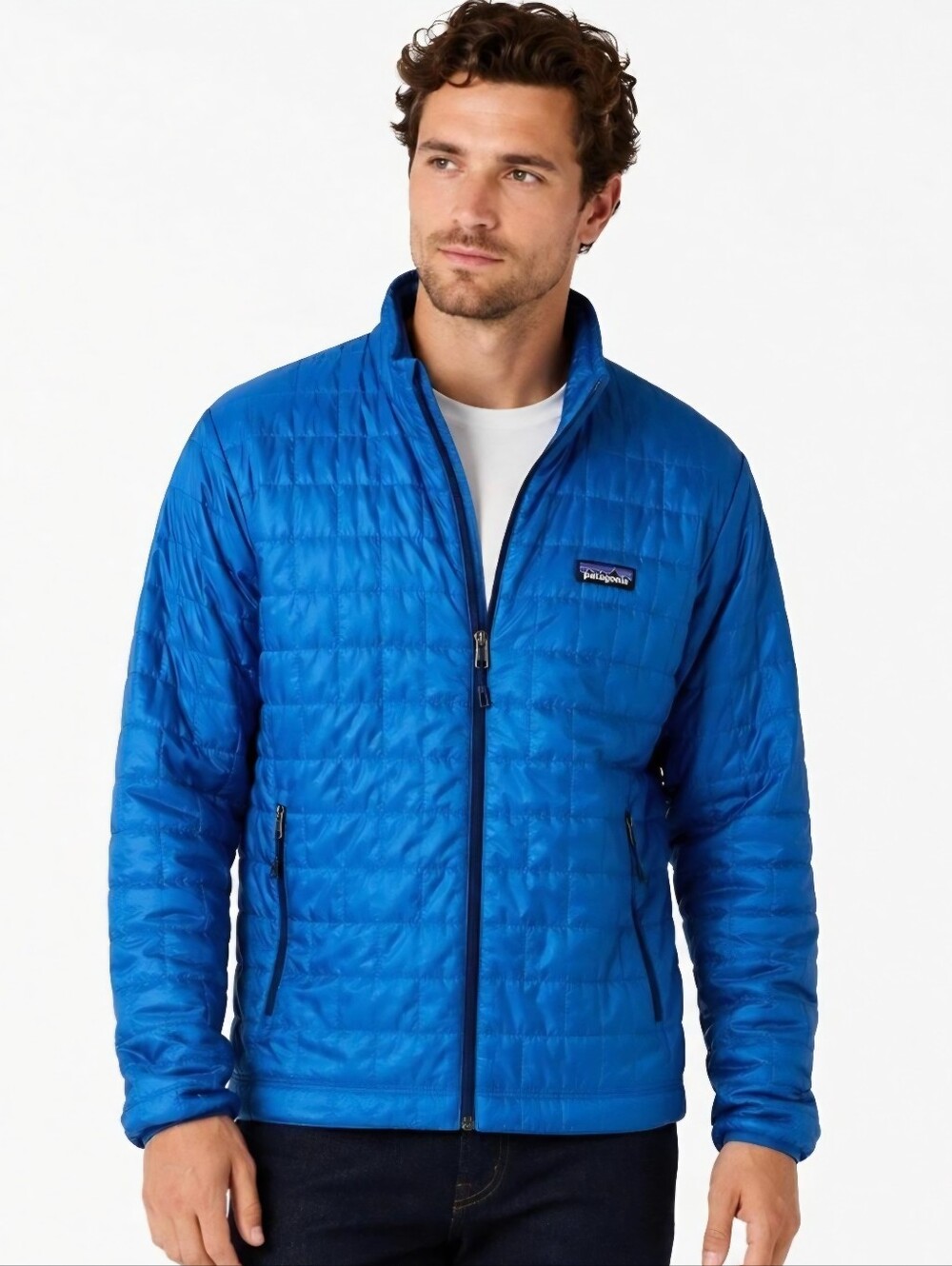 Patagonia Nano Puff Jacket Mens M Blue Puffer Coat Jacket Primaloft Insulate